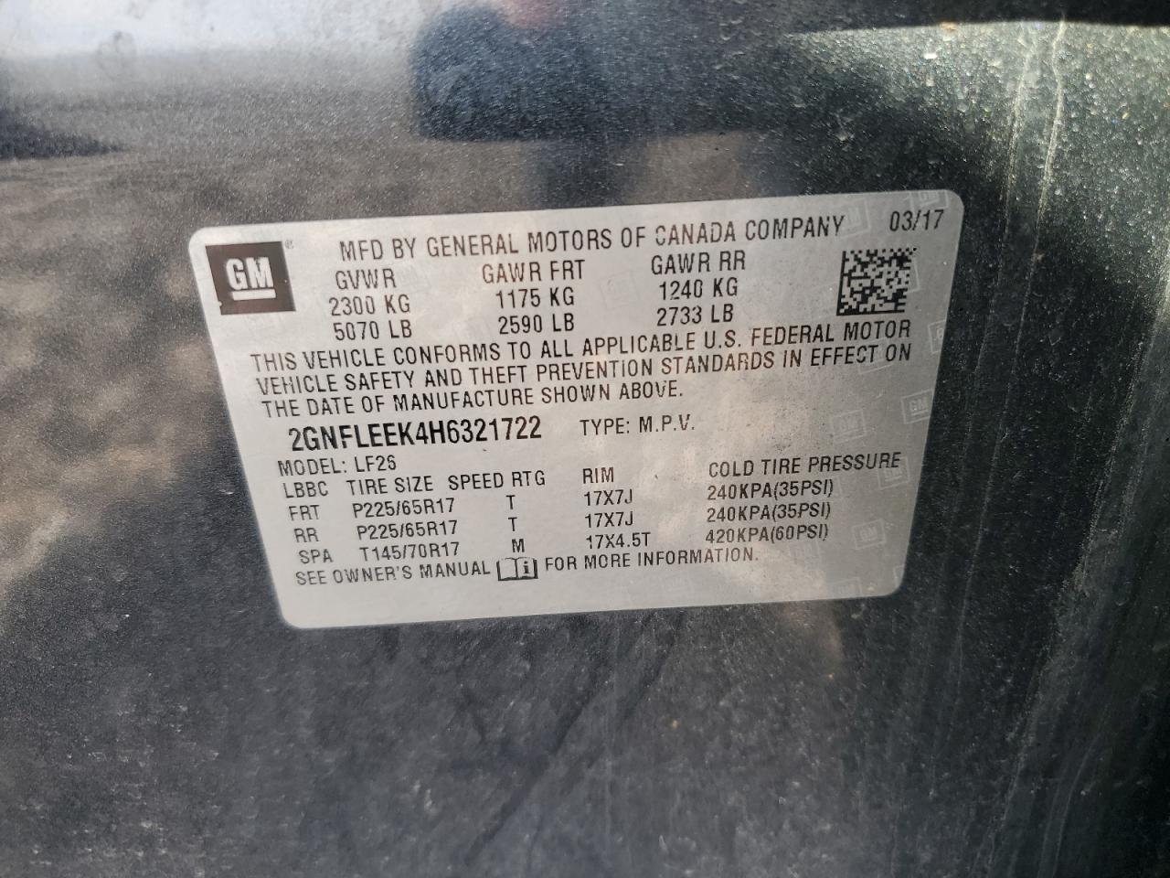 2017 CHEVROLET EQUINOX