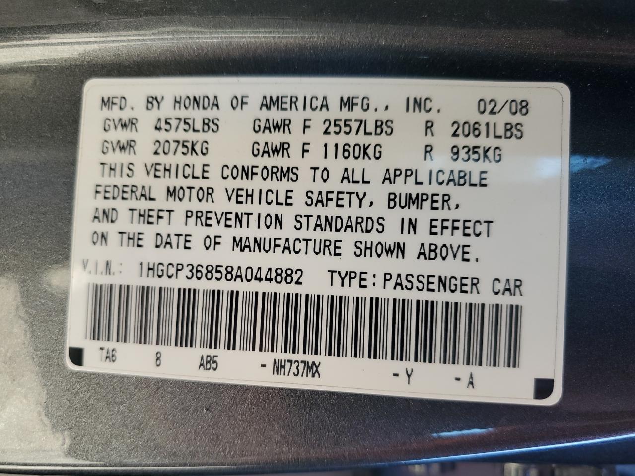 2008 HONDA ACCORD