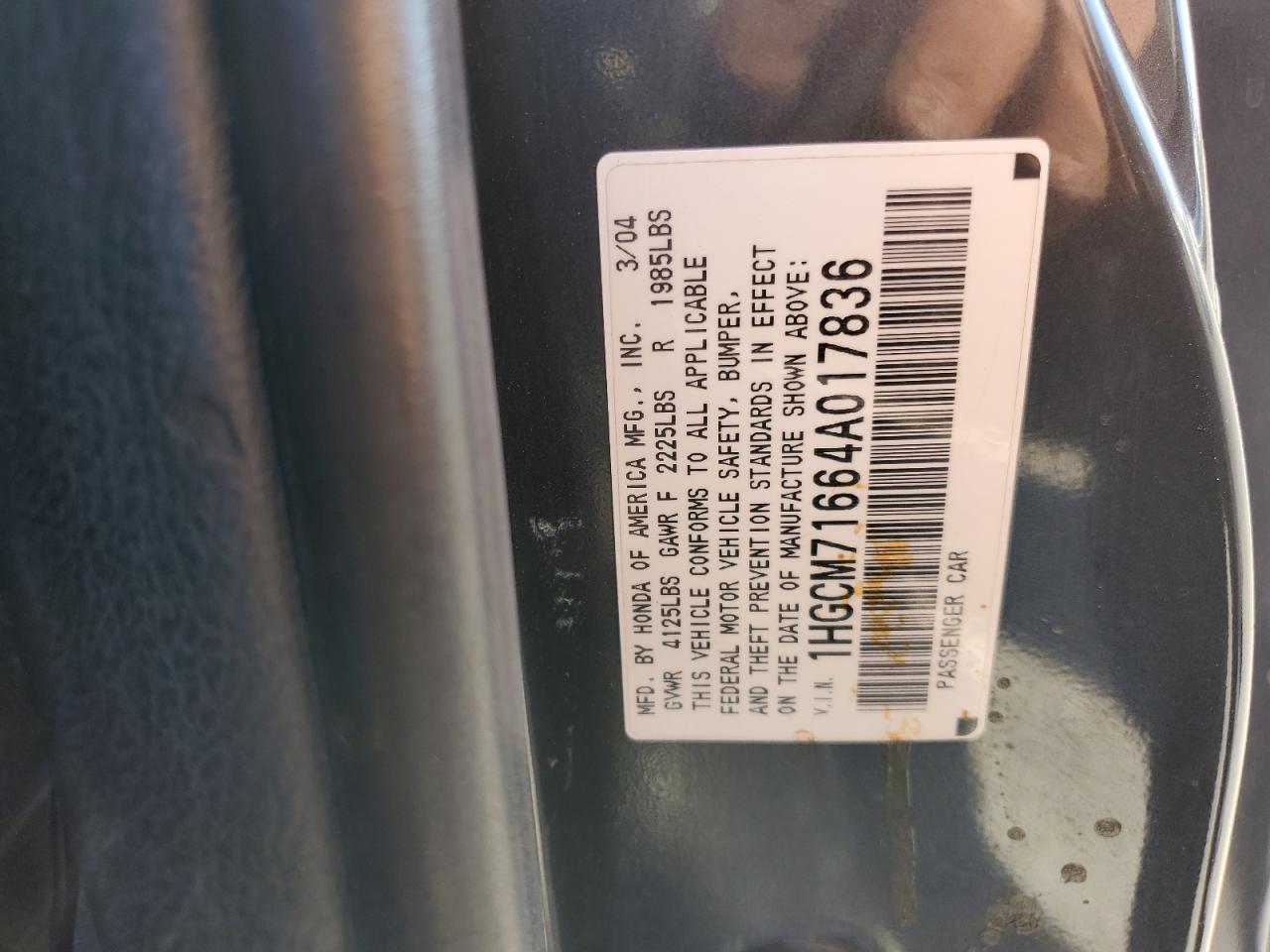 2004 HONDA ACCORD