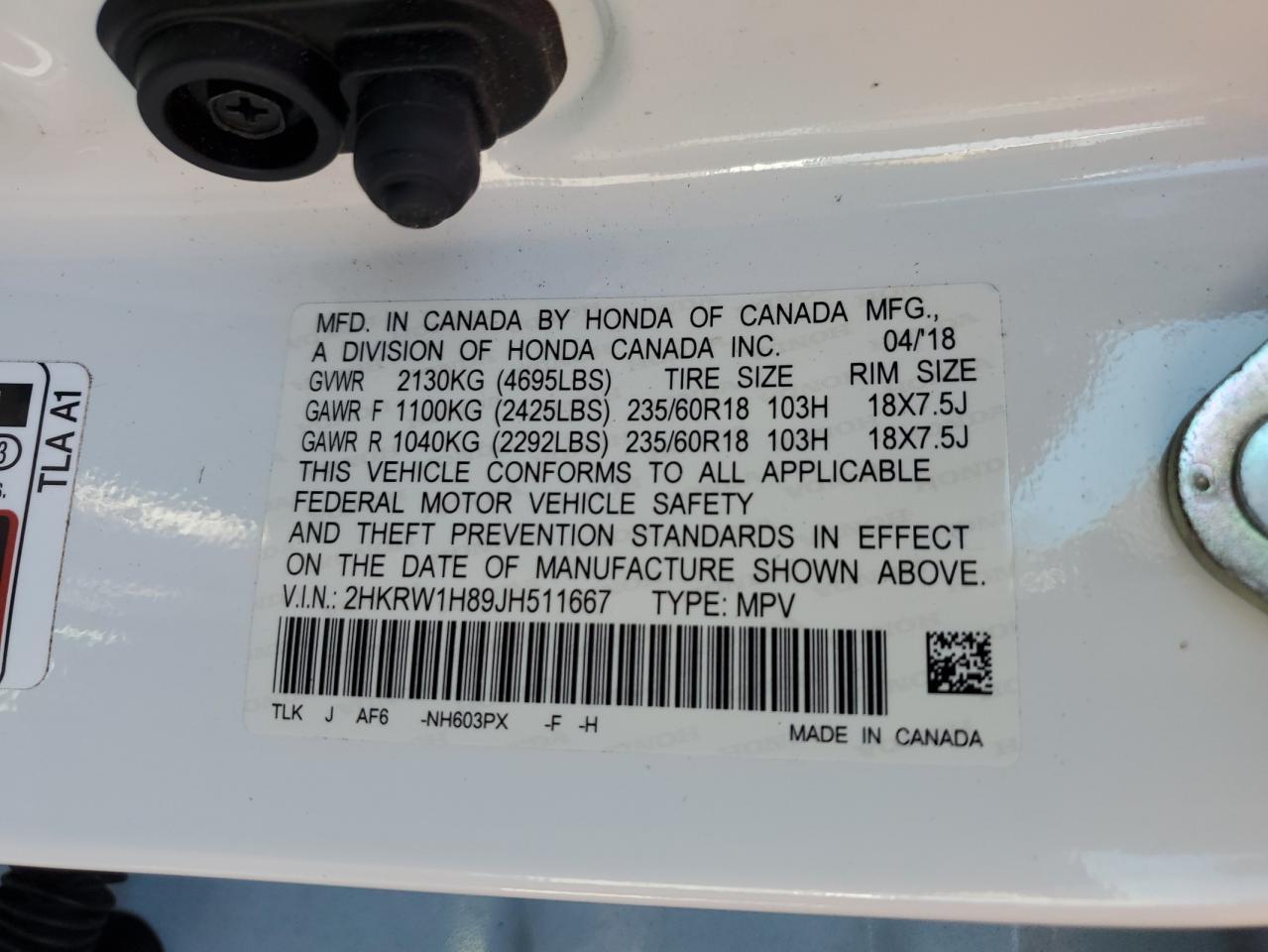 2018 HONDA CR-V