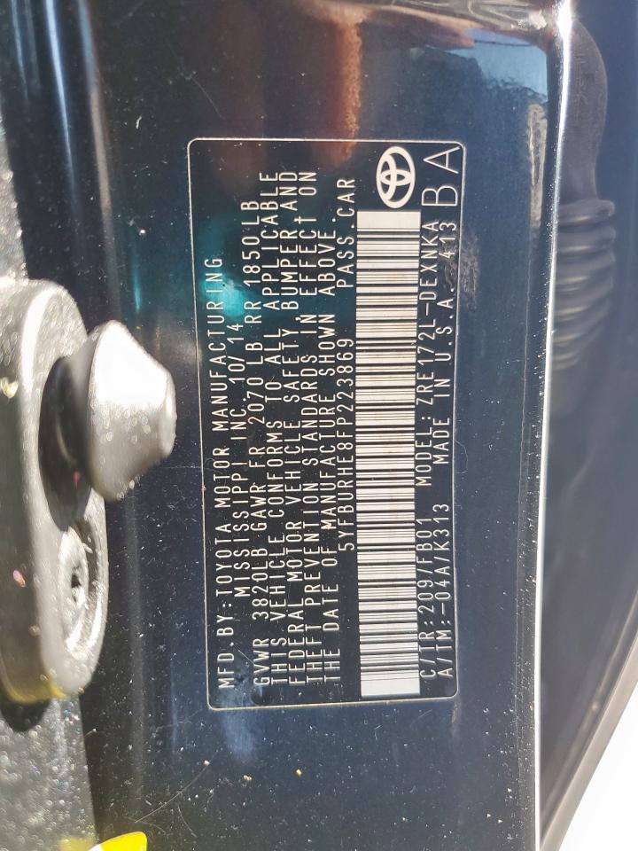 2015 TOYOTA COROLLA