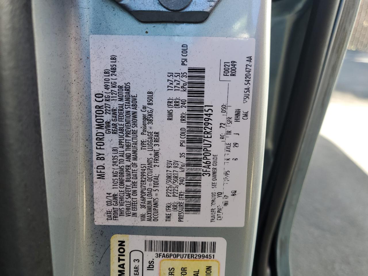 2014 FORD FUSION