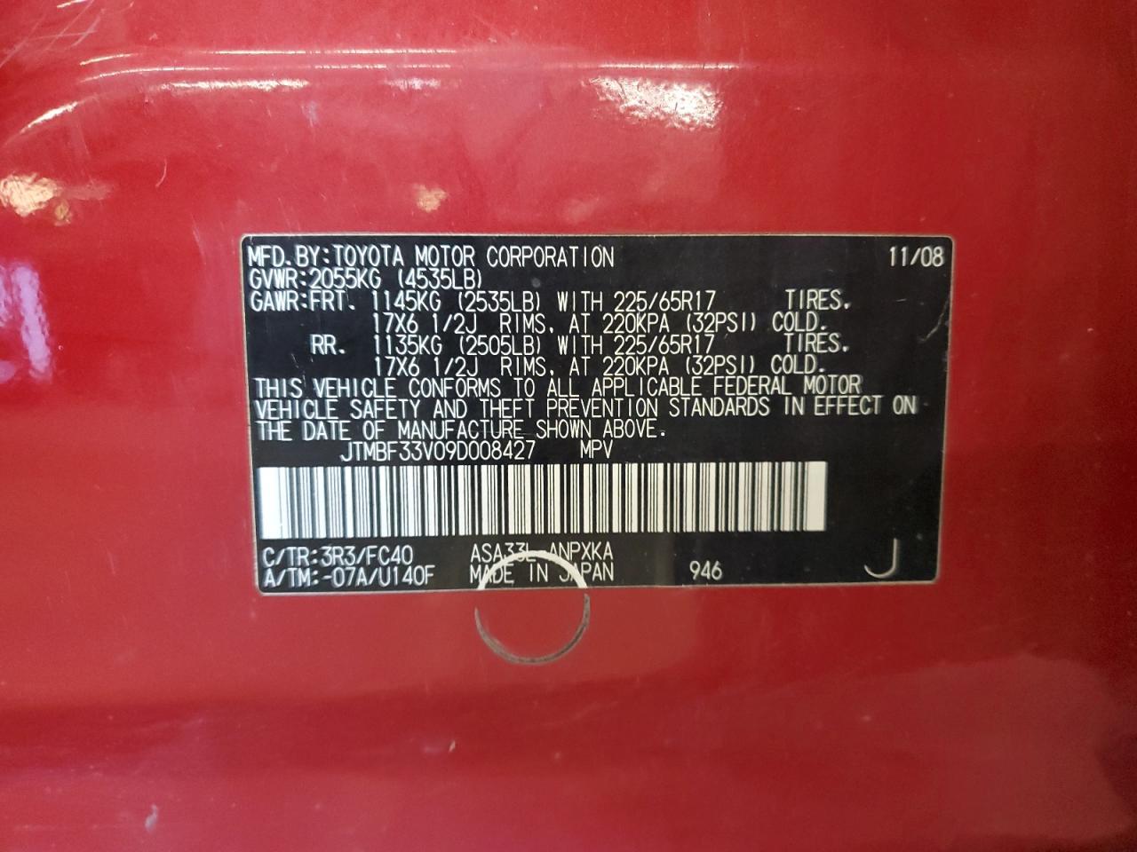 2009 TOYOTA RAV4