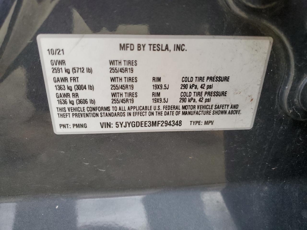 2021 TESLA MODEL Y