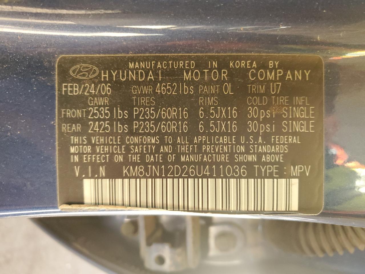 2006 HYUNDAI TUCSON