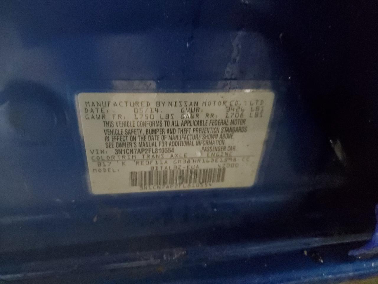 2015 NISSAN VERSA