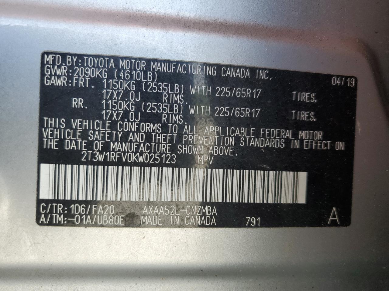 2019 TOYOTA RAV4