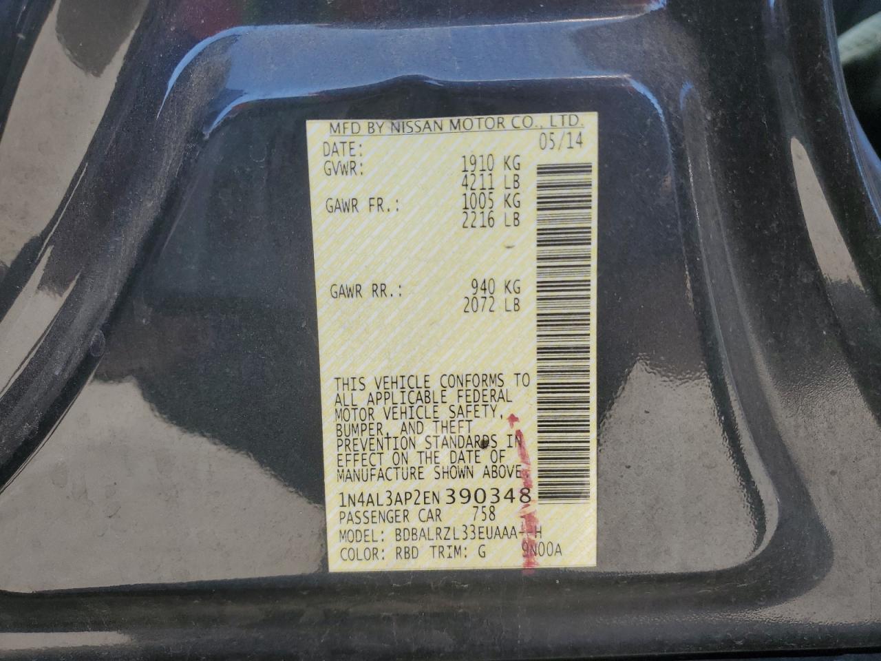 2014 NISSAN ALTIMA