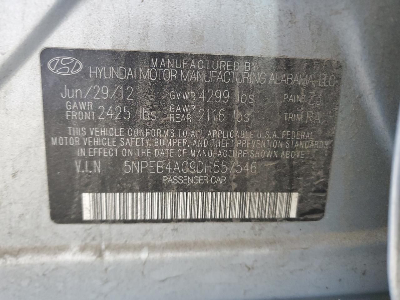 2013 HYUNDAI SONATA