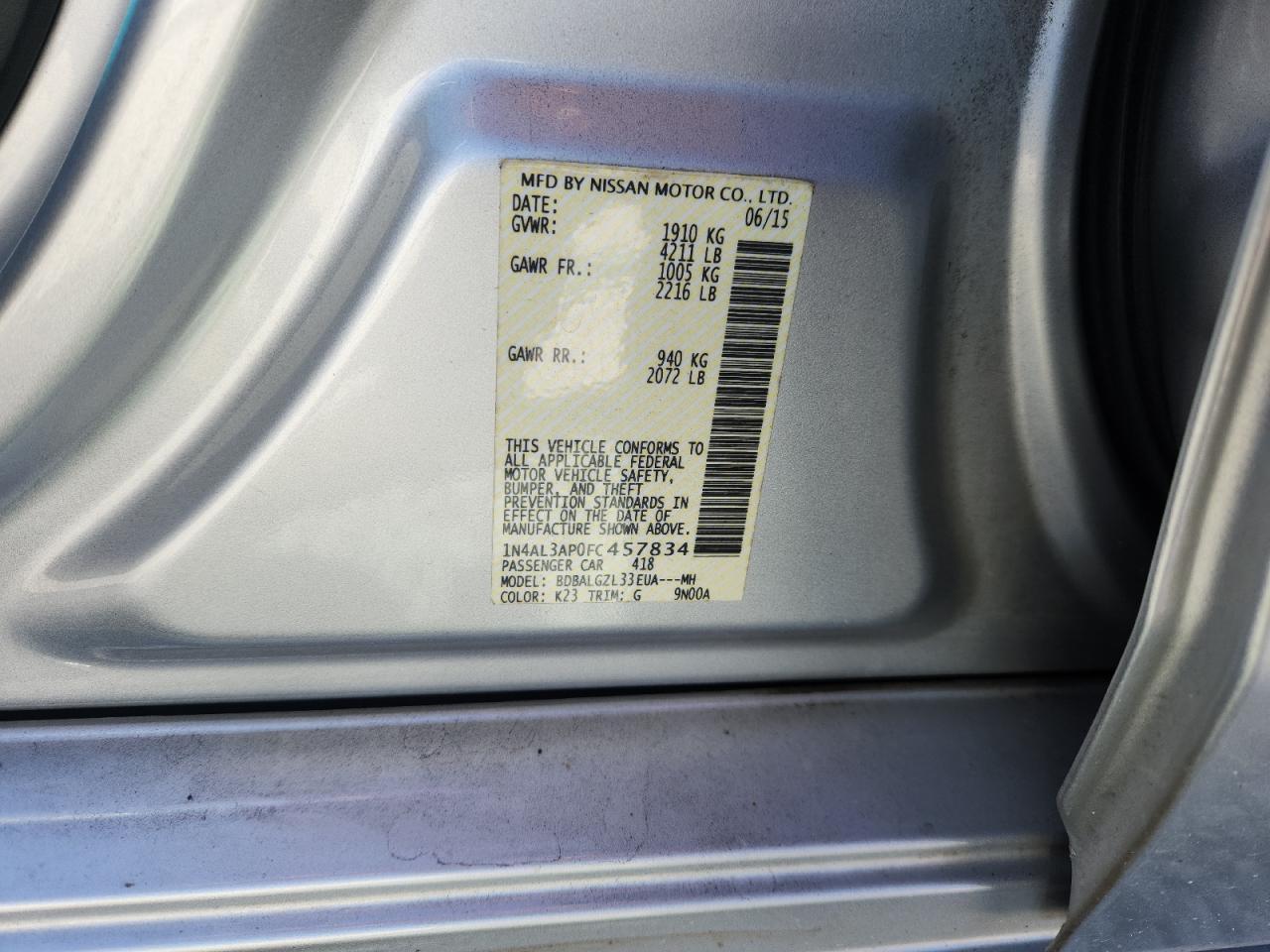 2015 NISSAN ALTIMA