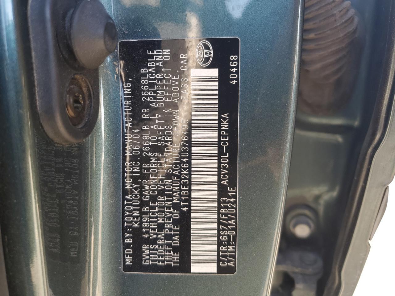 2004 TOYOTA CAMRY