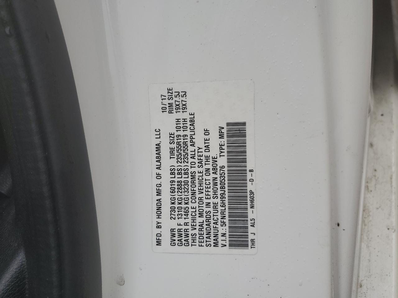 2018 HONDA ODYSSEY