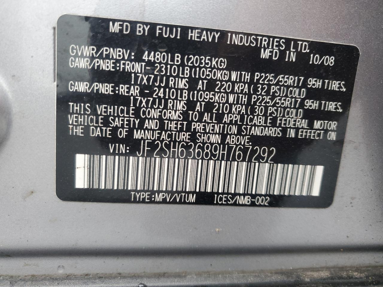 2009 SUBARU FORESTER