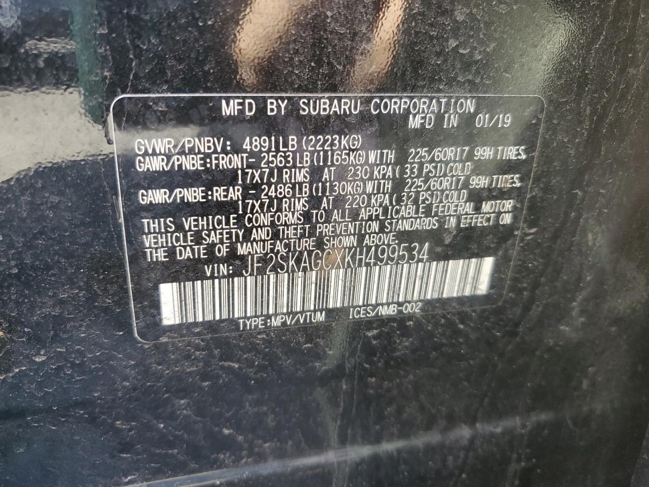 2019 SUBARU FORESTER