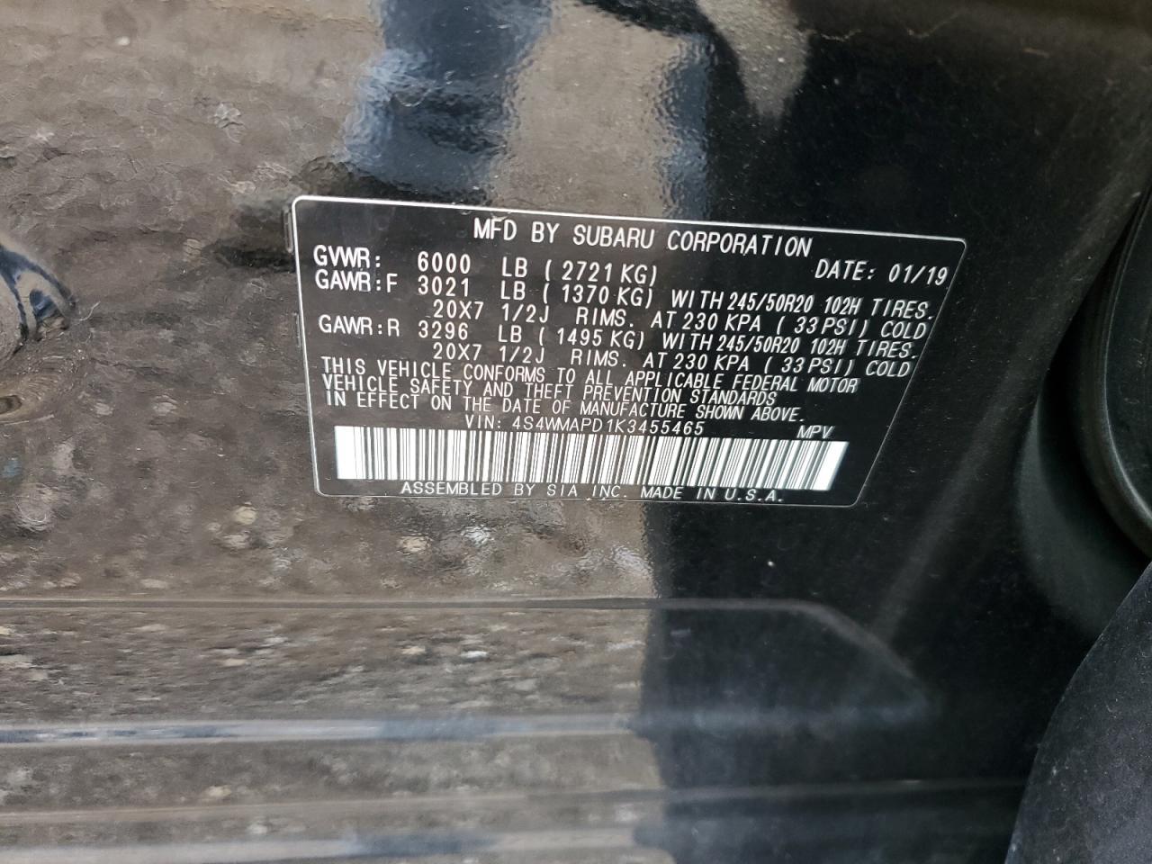2019 SUBARU Ascent