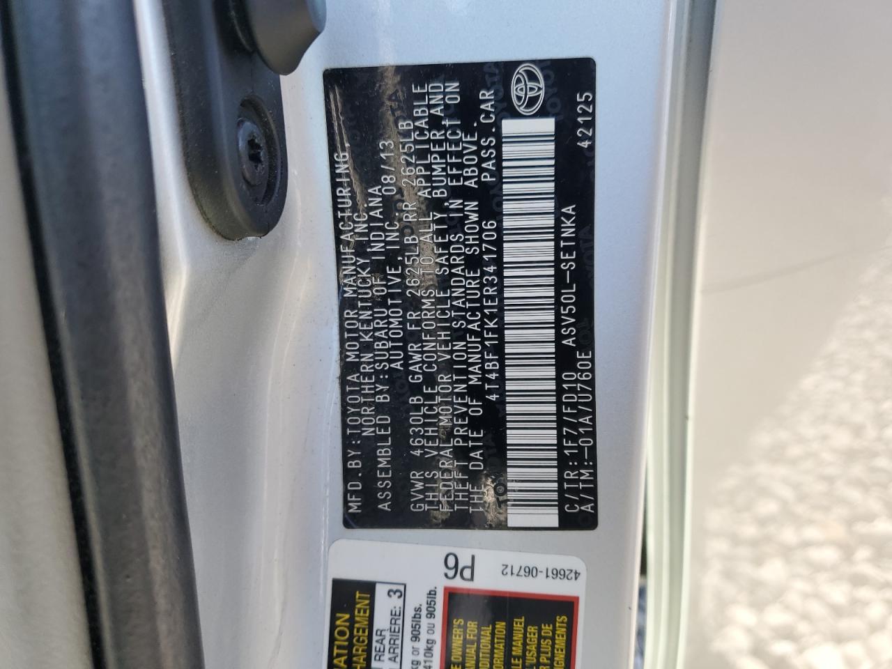 2014 TOYOTA CAMRY