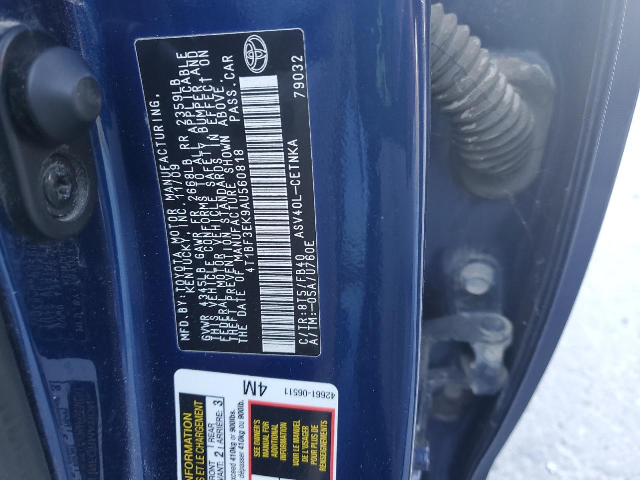 2010 TOYOTA CAMRY