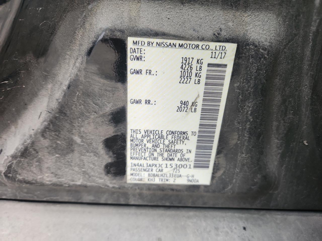 2018 NISSAN ALTIMA