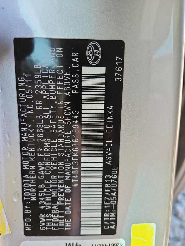 2011 TOYOTA CAMRY