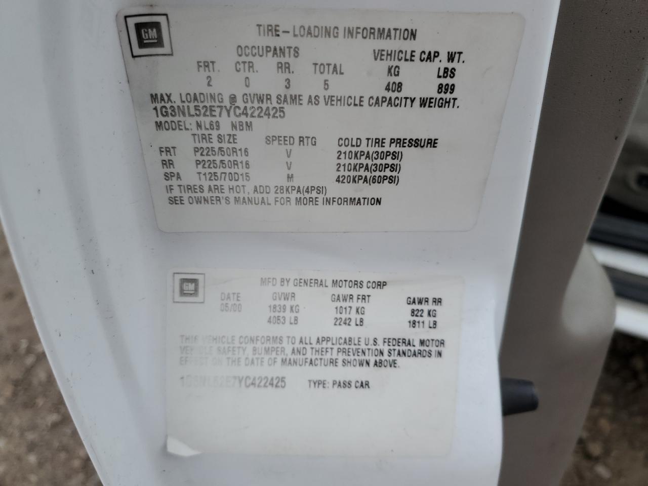 2000 OLDSMOBILE Alero