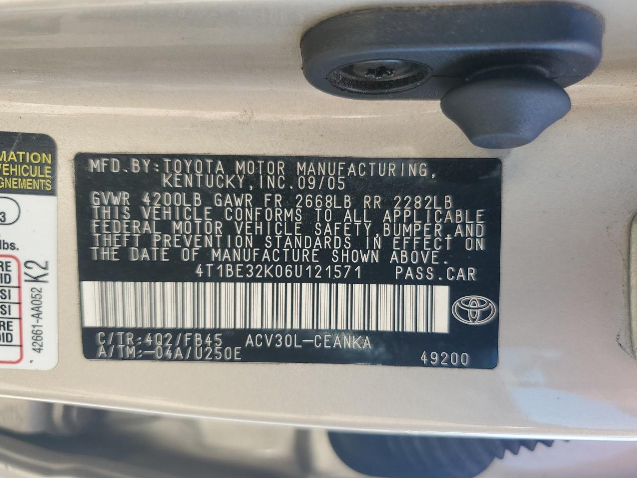 2006 TOYOTA CAMRY