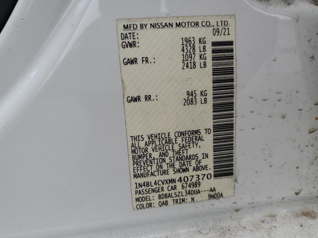 2021 NISSAN ALTIMA
