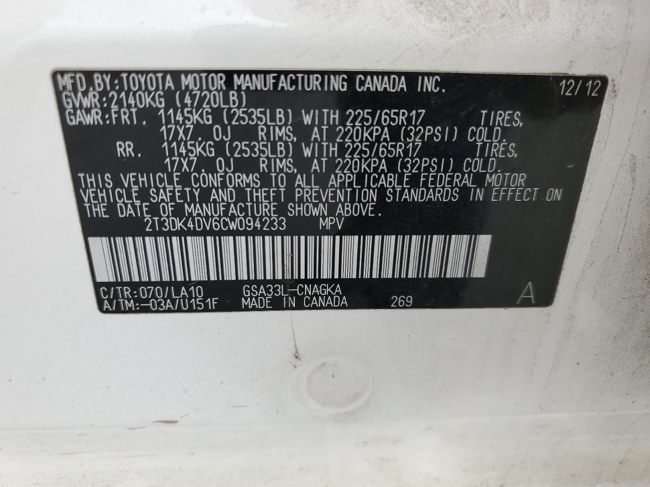 2012 TOYOTA RAV4