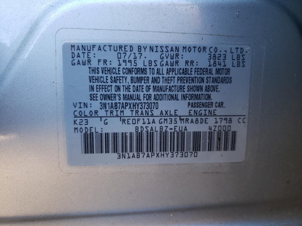 2017 NISSAN SENTRA