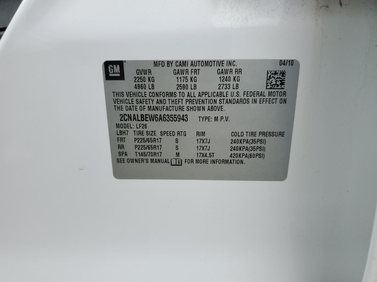 2010 CHEVROLET EQUINOX