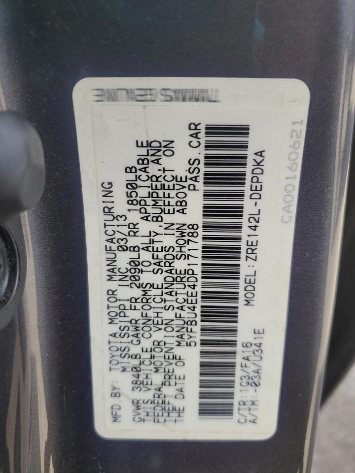 2013 TOYOTA COROLLA