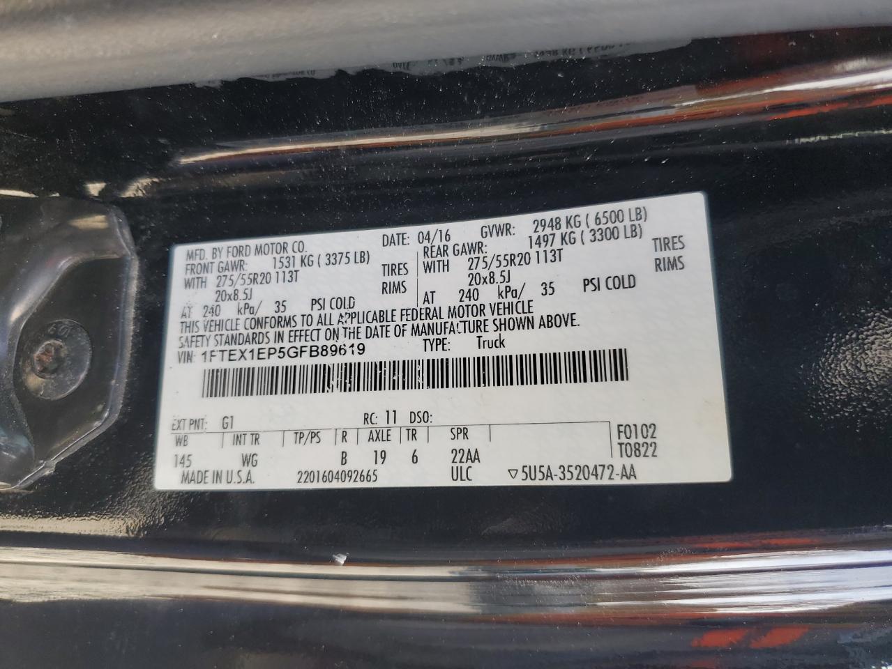 2016 FORD F-150