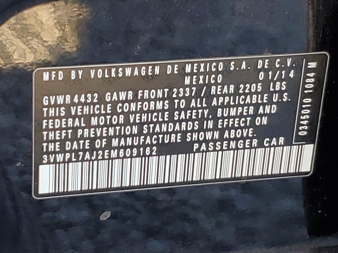 2014 VOLKSWAGEN JETTA