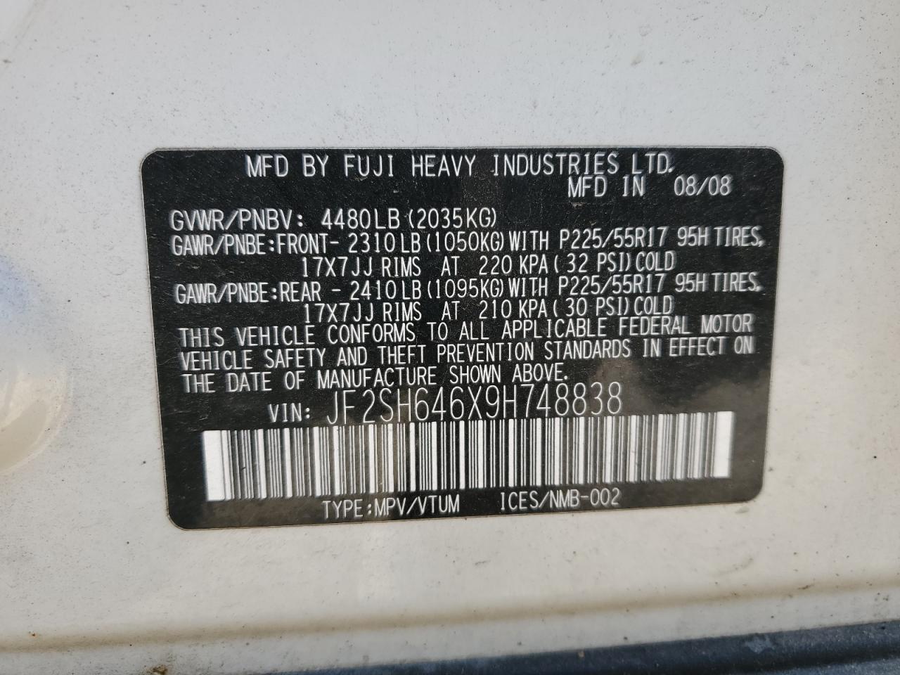 2009 SUBARU FORESTER