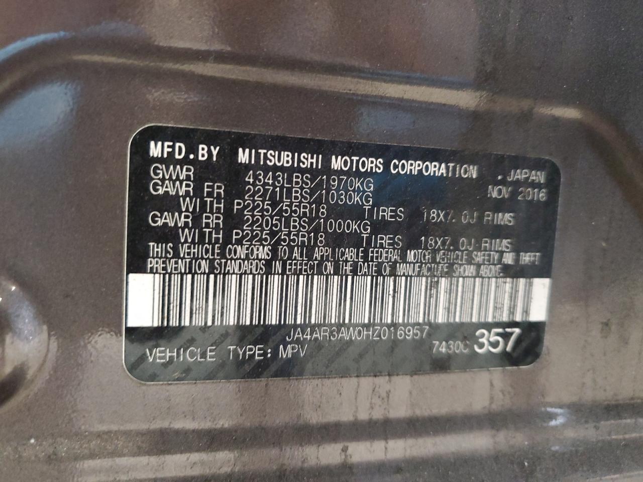 2017 MITSUBISHI Outlander Sport
