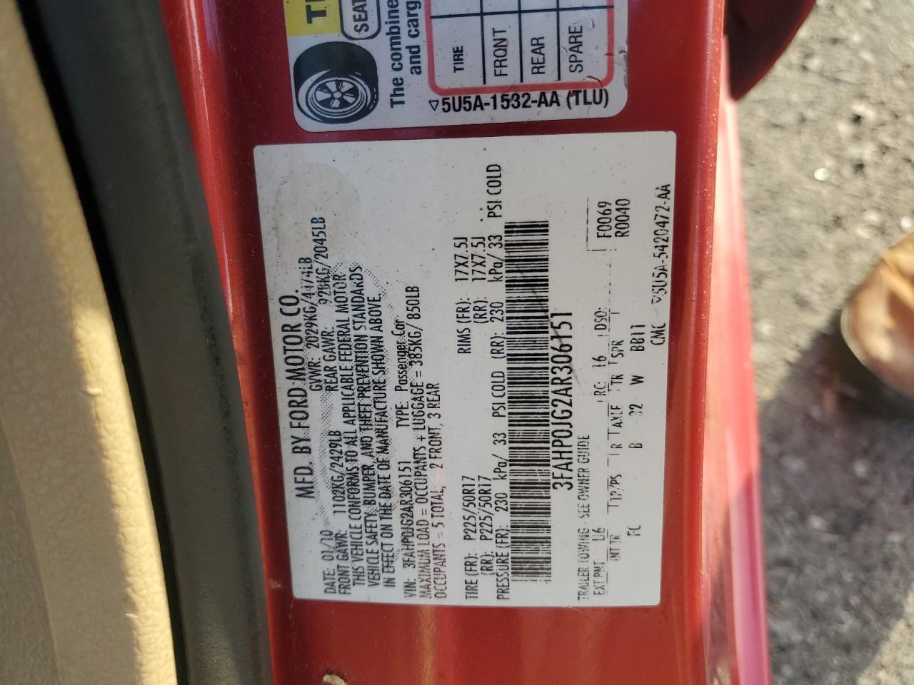 2010 FORD FUSION