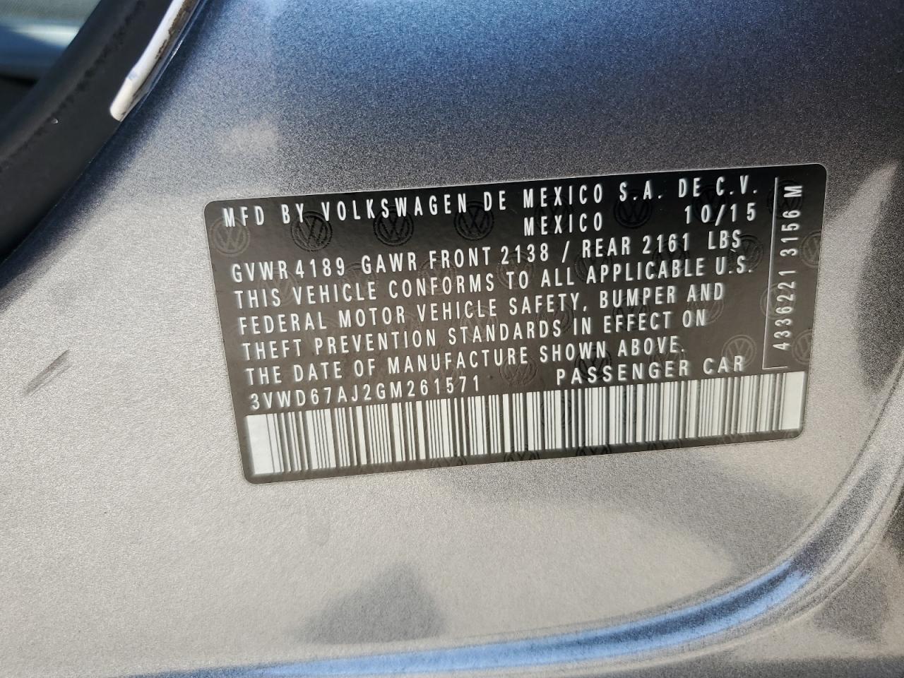 2016 VOLKSWAGEN JETTA