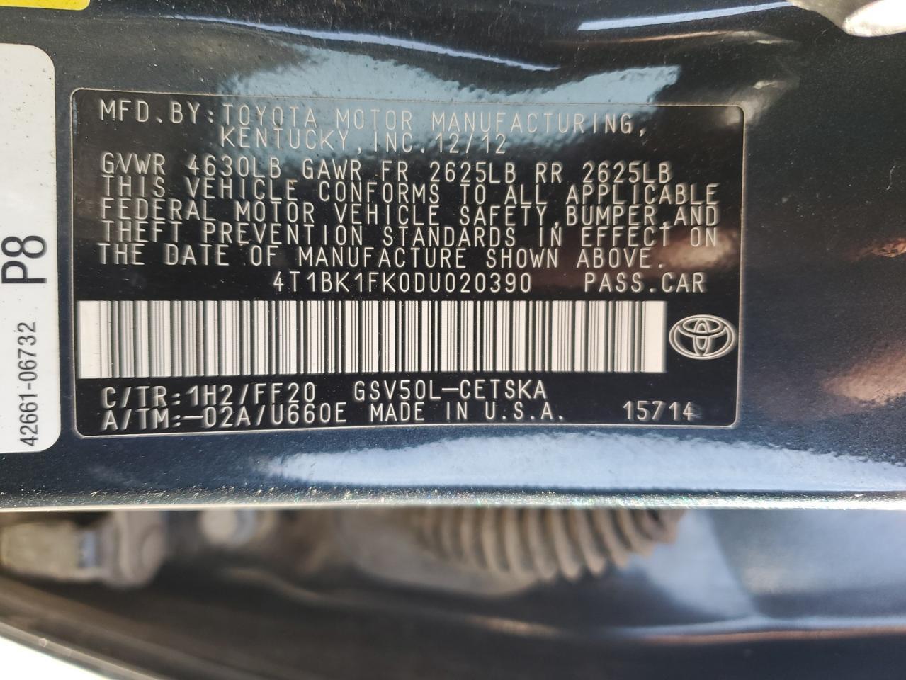 2013 TOYOTA CAMRY