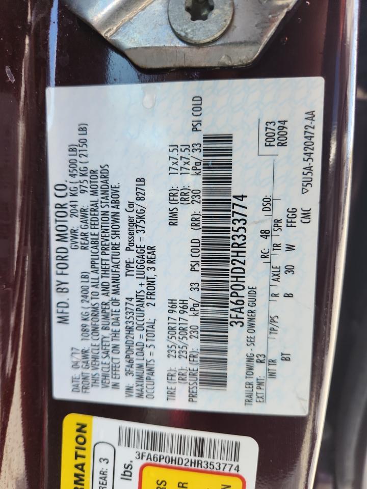 2017 FORD FUSION