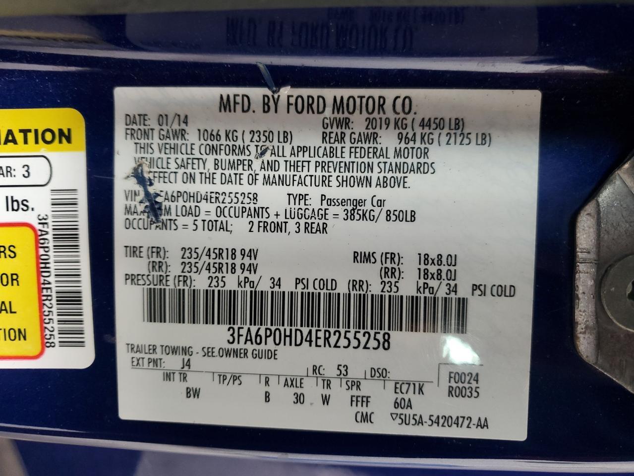 2014 FORD FUSION