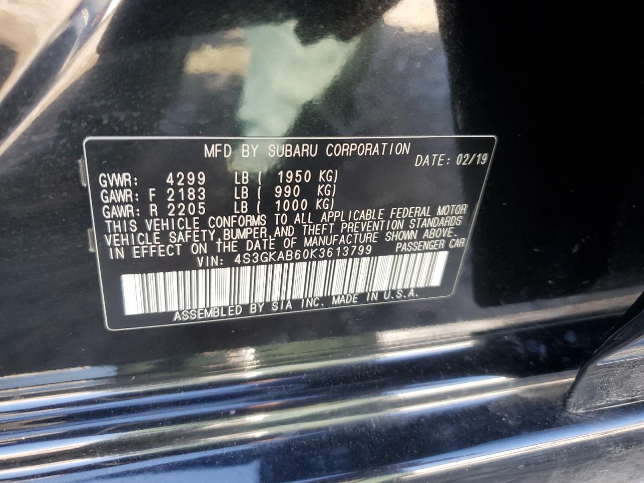 2019 SUBARU IMPREZA