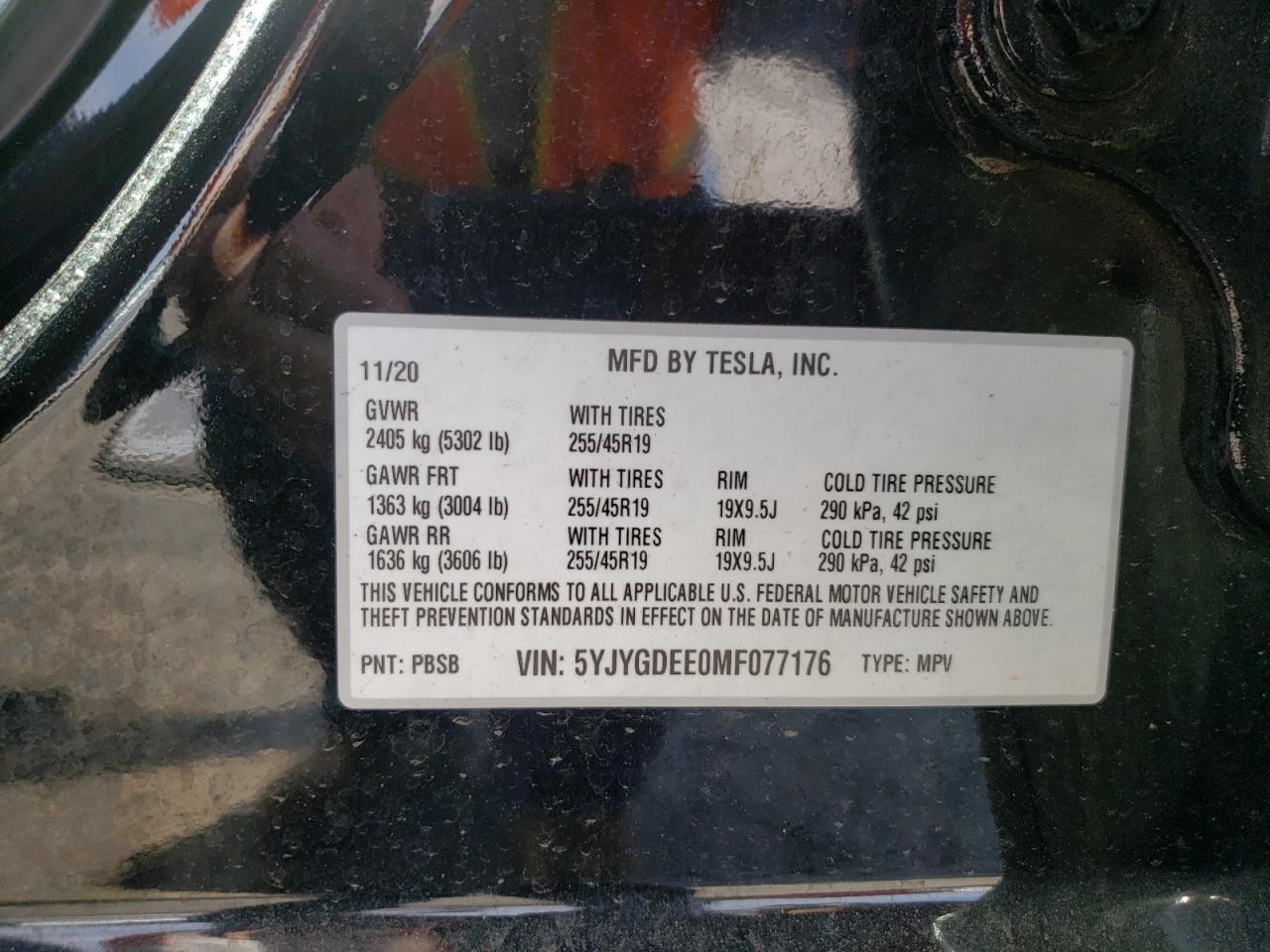 2021 TESLA MODEL Y