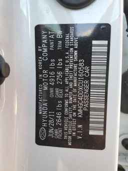 2012 HYUNDAI GENESIS
