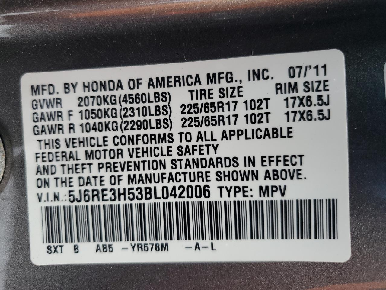 2011 HONDA CR-V