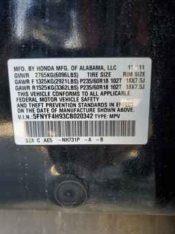 2012 HONDA PILOT