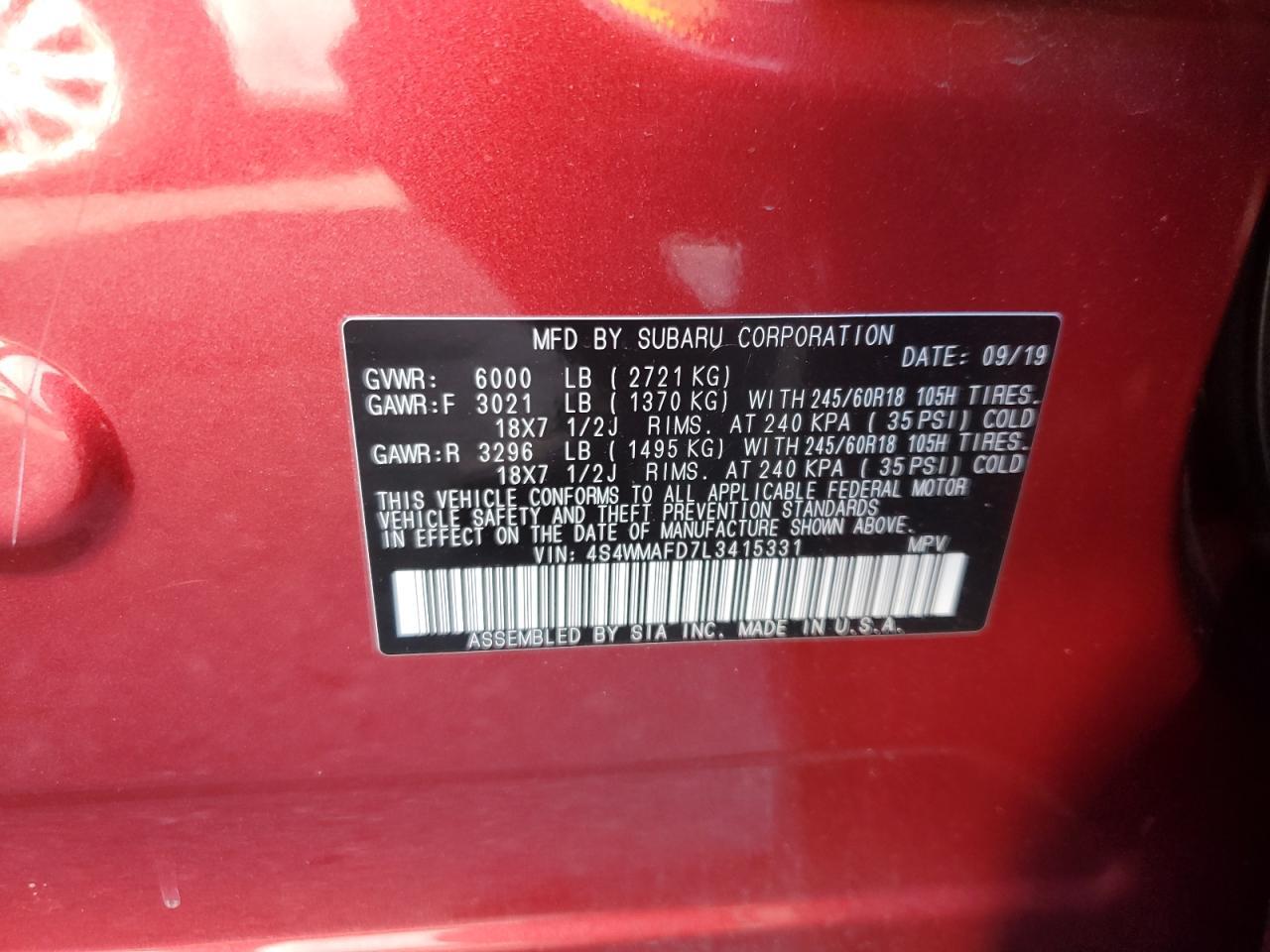 2020 SUBARU Ascent