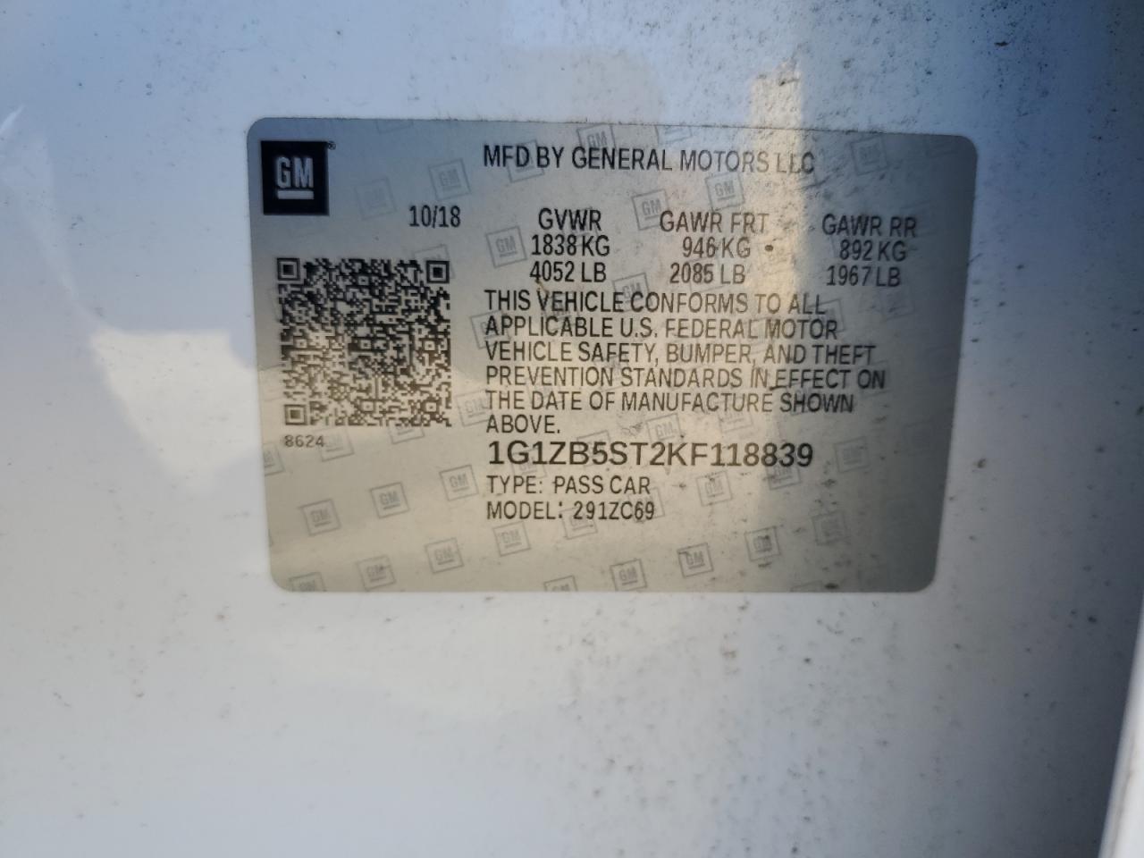 2019 CHEVROLET MALIBU