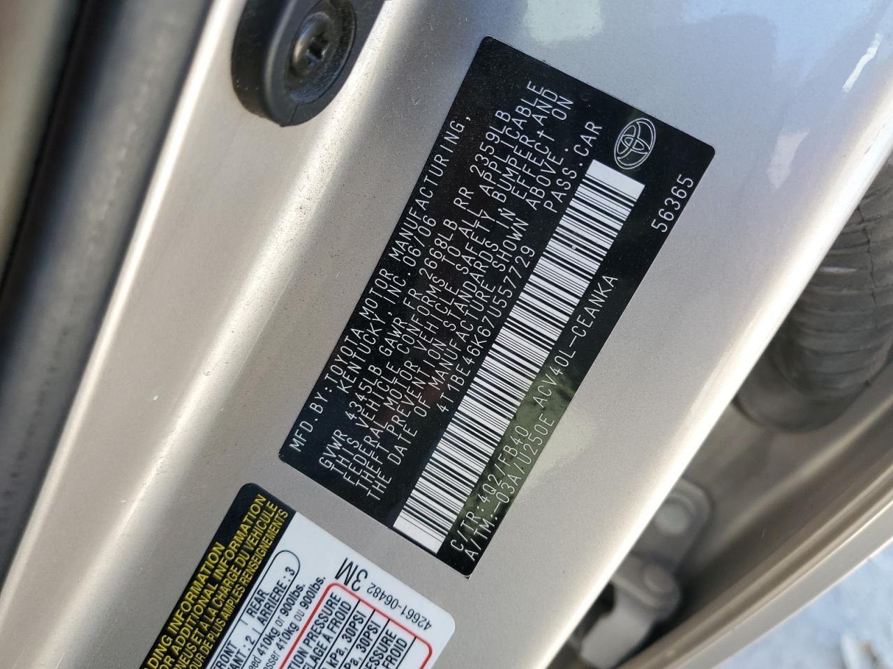 2007 TOYOTA CAMRY