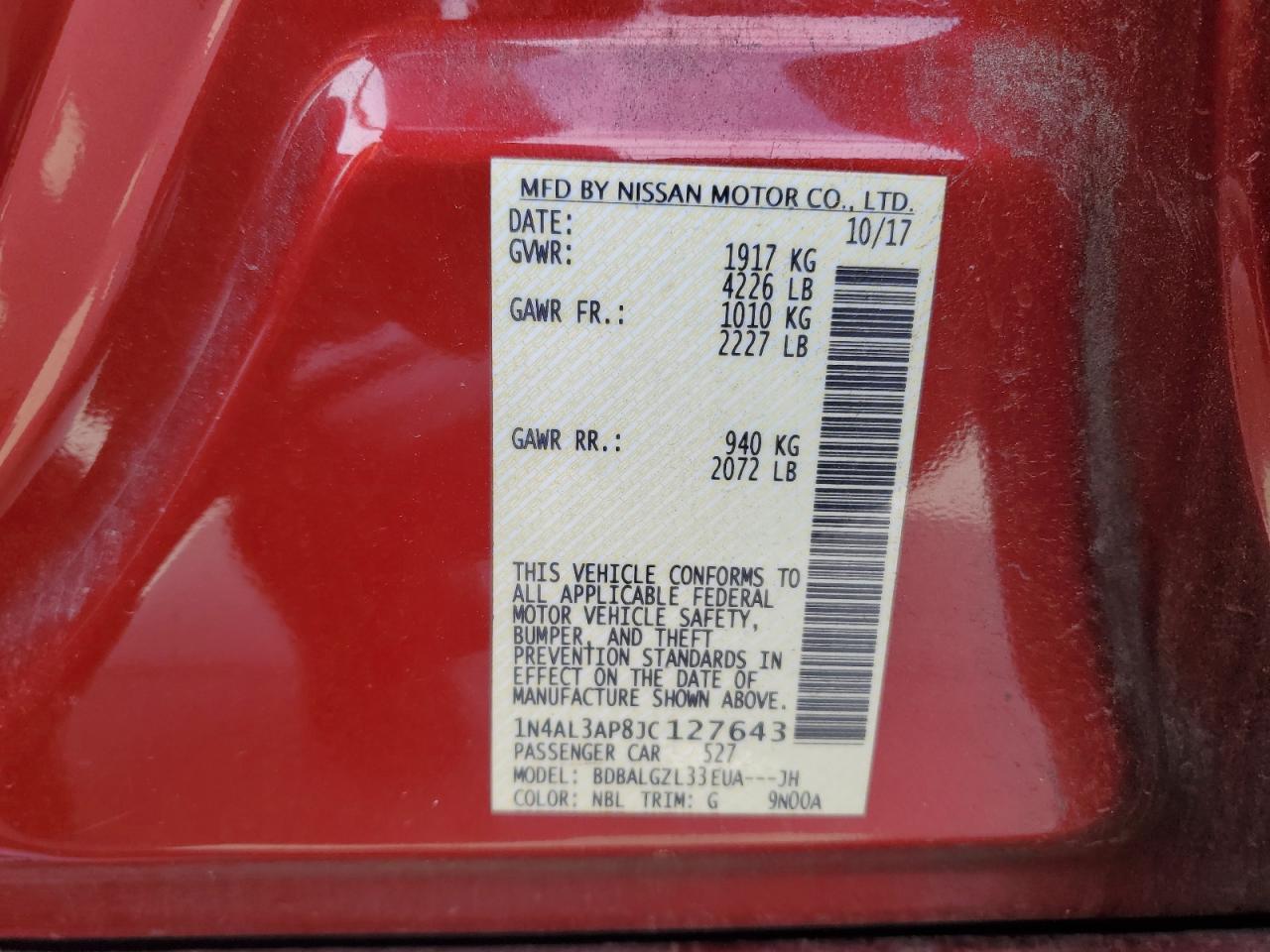 2018 NISSAN ALTIMA