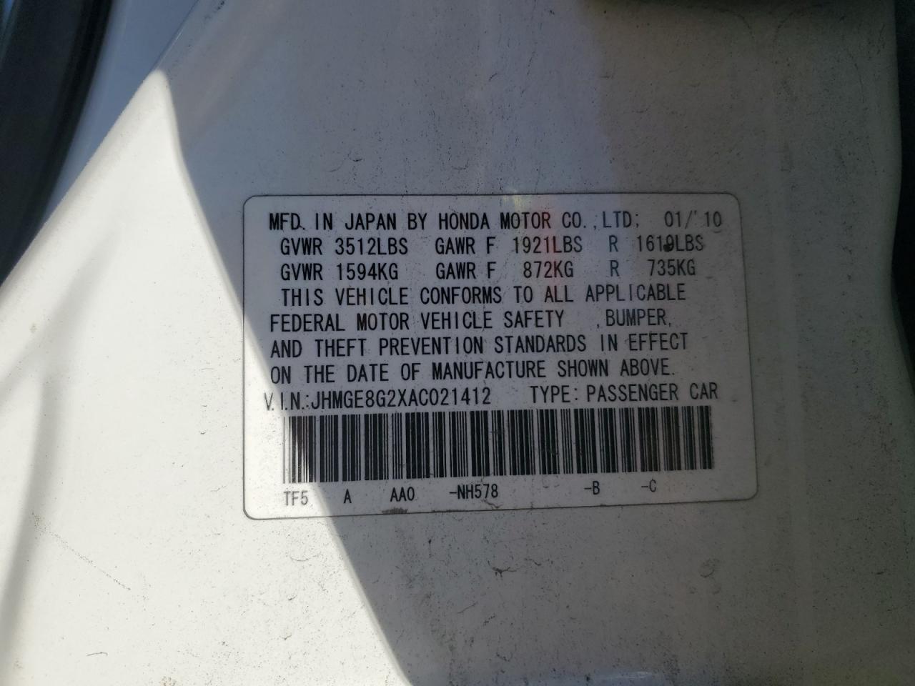 2010 HONDA FIT