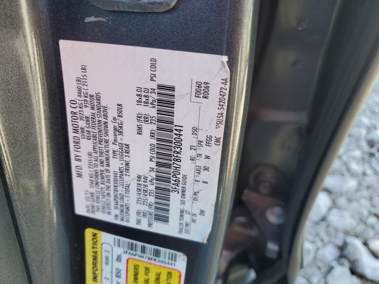 2015 FORD FUSION